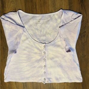 Aeropostale Women's Light Purple Tie-Dye Crop Top